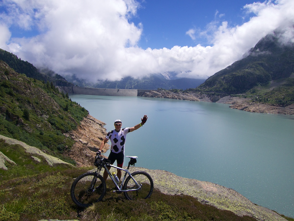 Dam in background